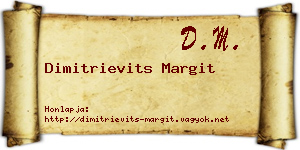 Dimitrievits Margit névjegykártya